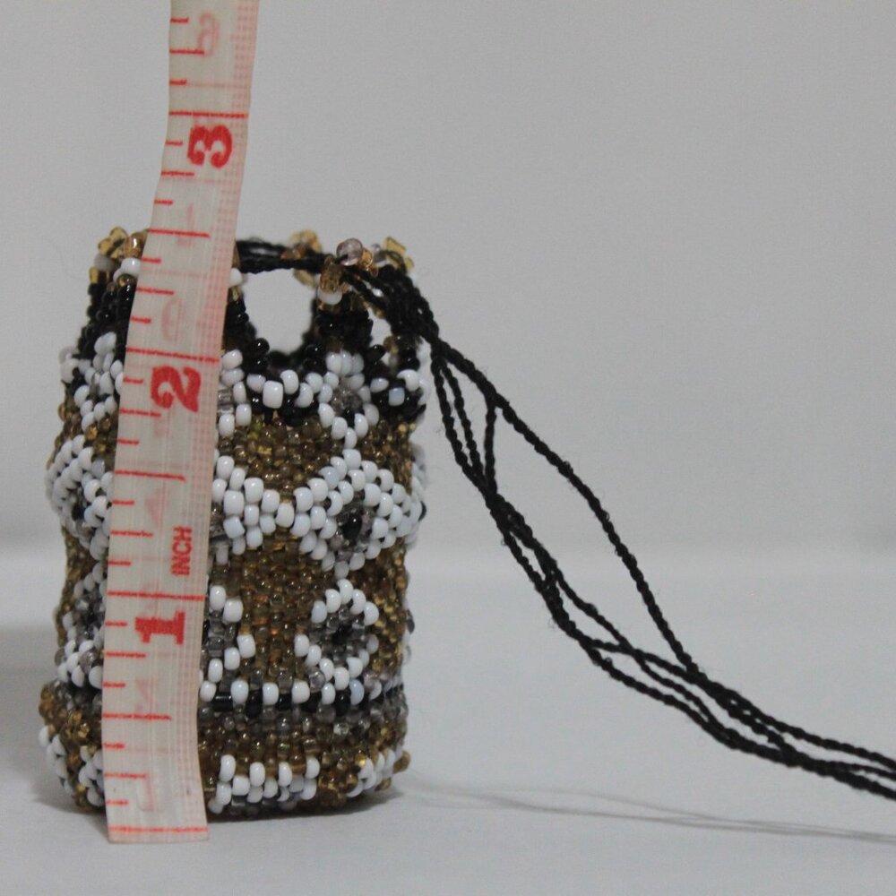 Handcrafted Small Mini Glass Bead Drawstring - Picture 10 of 10